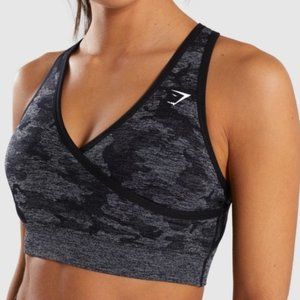 Gymshark Camo Seamless Sports Bra - Black